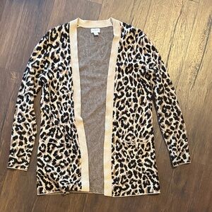 GAP Animal Print Cardigan - Tan and Black